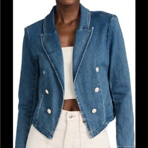 L’agence Wayne cropped denim XS denim jacket sailor buttons